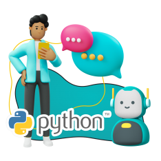 Умный чат-бот на Python - КИБЕРшкола программирования для детей, компьютерные курсы для школьников, начинающих и подростков - KIBERone г. Люблино